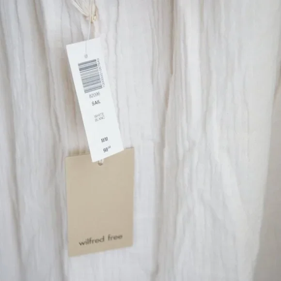 Aritzia Black Wilfred Free Cream White Maxi Sail Dress Size Medium - Picture 8 of 14